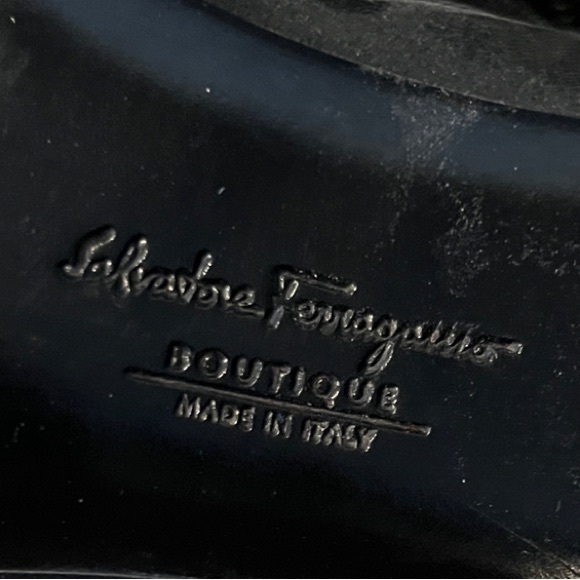 Salvatore Ferragamo Black Leather Square Toe Designer Boots size 7 1/2 - Picture 11 of 11